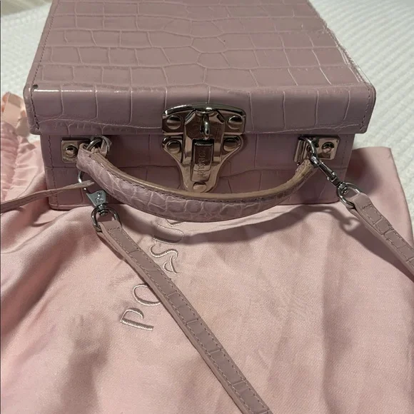 Pop & Suki Box bag in Cottonecandy Pink Croc-Embossed leather. - Picture 3 of 4